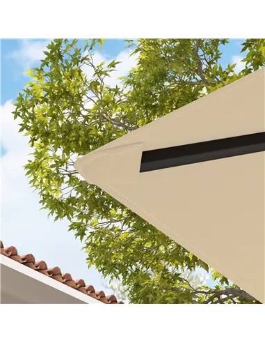 Outsunny 3 x 3(m) Gazebo Canopy Replacement Cover, Garden Gazebo Roof Replacement with Drain Holes, Water Resistant PVC Coating,