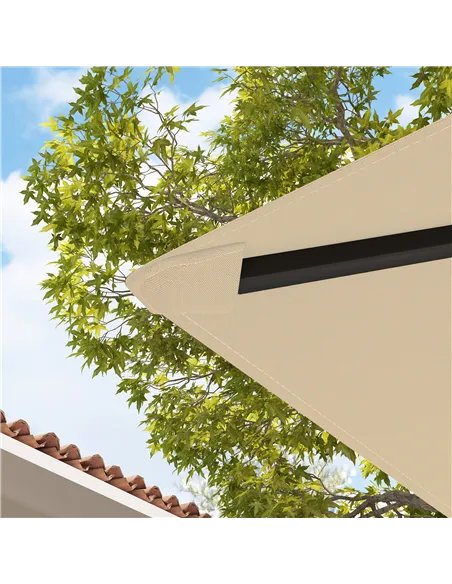 Outsunny 3 x 3(m) Gazebo Canopy Replacement Cover, Garden Gazebo Roof Replacement with Drain Holes, Water Resistant PVC Coating,