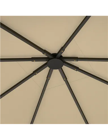 Outsunny 3 x 3(m) Gazebo Canopy Replacement Cover, Garden Gazebo Roof Replacement with Drain Holes, Water Resistant PVC Coating,