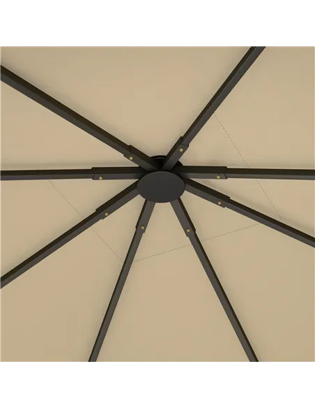 Outsunny 3 x 3(m) Gazebo Canopy Replacement Cover, Garden Gazebo Roof Replacement with Drain Holes, Water Resistant PVC Coating,