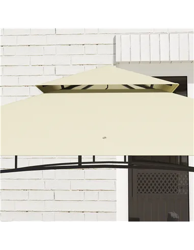 Outsunny 8' x 5' Grill Gazebo Canopy, Double Tiered Outdoor BBQ Gazebo Shelter with 2 Side Shelves, Storage Baskets, Hook for Ga