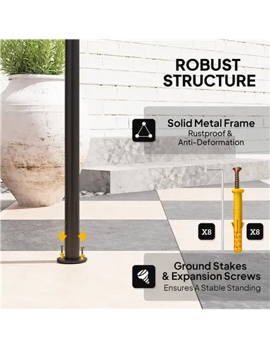 Outsunny 8' x 5' Grill Gazebo, Double Tiered BBQ Gazebo Shelter Canopy with LED Lights, 2 Side Shelves, Hooks, Beige