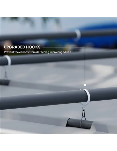 Outsunny 3 x 3m Retractable Roof Metal Pergola - Grey