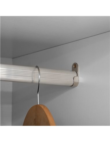 HOMCOM 2-Door Wardrobe with 2 Drawers, Hanging Rod and Anti-tipping Straps for Bedroom Clothes Storage Organisation, White