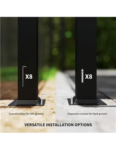 Outsunny 3 x 3(m) Metal Pergola with Retractable Roof and Magnetic Fixture, Outdoor Gazebo Garden Pergola Kit Sun Shade Canopy, 