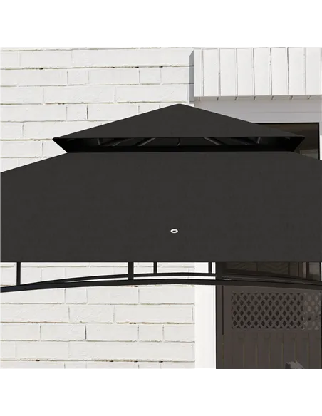 Outsunny 150 x 240cm BBQ Grill Gazebo, with Shelves - Grey