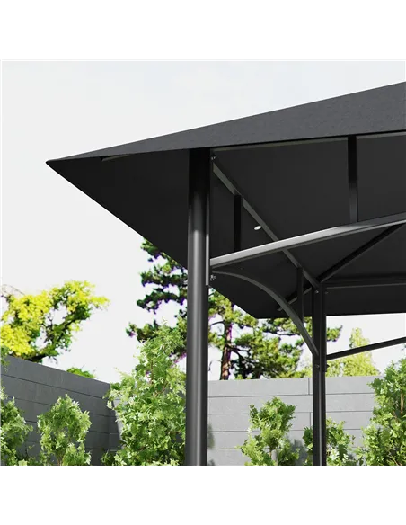 Outsunny 150 x 240cm BBQ Grill Gazebo, with Shelves - Grey