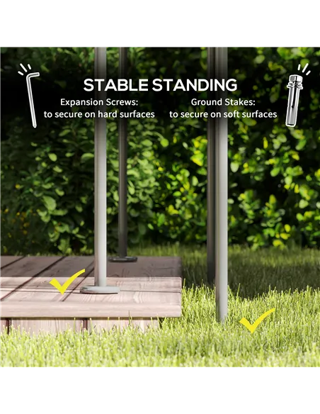 Outsunny 3 x 4m Metal Frame, Two-Tier Roof Gazebo - Dark Grey