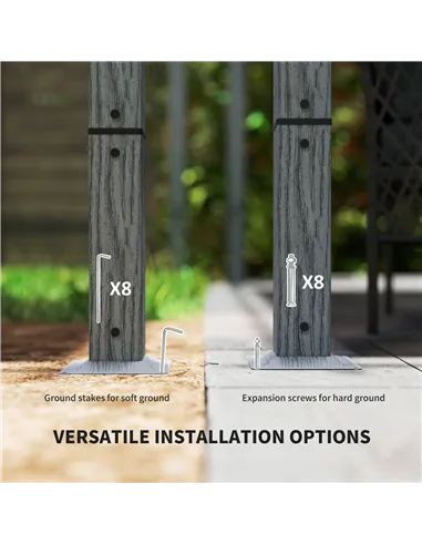 Outsunny 3 x 3 m Retractable Roof Pergola - Grey