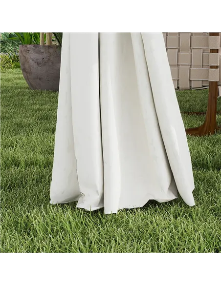 Outsunny 3 x 4m Metal Frame, Two-Tier Roof Gazebo - Cream White