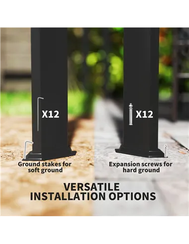 Outsunny 3 x 3m Aluminium Pergola, with Retractable Roof and Wall - Khaki