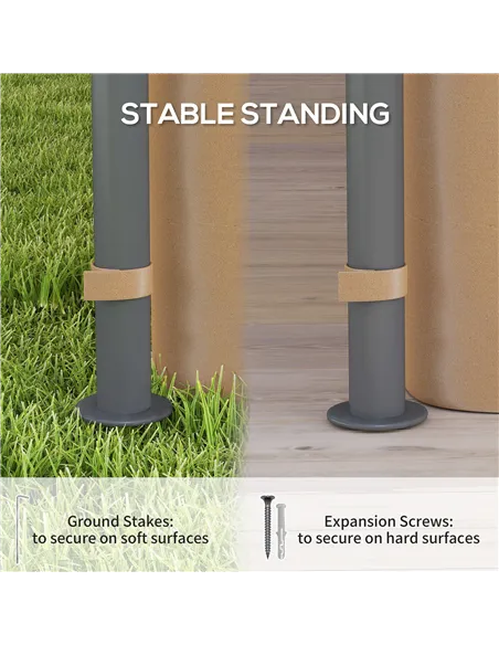 Outsunny 3 x 3 m Solar LED Metal Gazebo - Brown