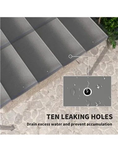 Outsunny Retractable Pergola Shade Cover, Replacement Canopy for 4 x 3 (m) Pergola, Retractable Roof, Light Grey