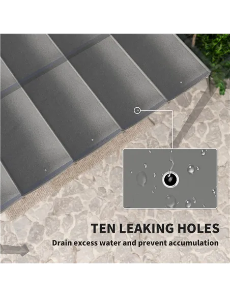 Outsunny Retractable Pergola Shade Cover, Replacement Canopy for 4 x 3 (m) Pergola, Retractable Roof, Light Grey