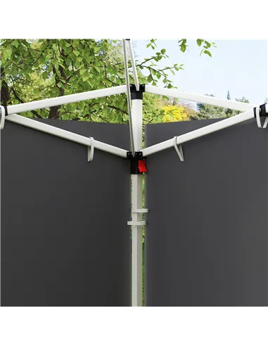 Outsunny 3 Meters Gazebo Replaceable Exchangeable Side Panel Wall Panels Walls With Window, Dark Grey