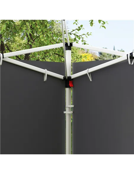 Outsunny 3 Meters Gazebo Replaceable Exchangeable Side Panel Wall Panels Walls With Window, Dark Grey