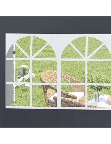Outsunny 3 Meters Gazebo Replaceable Exchangeable Side Panel Wall Panels Walls With Window, Dark Grey