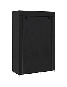 HOMCOM Fabric Wardrobe, Portable Wardrobe with 6 Shelves, 1 Hanging Rail, Foldable Closets, 103 x 43 x 162.5 cm, Black