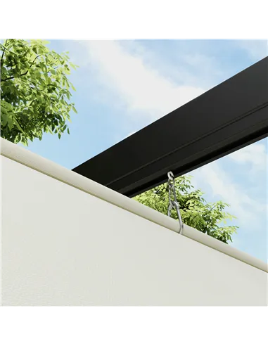 Outsunny 2 x 3(m) Lean To Steel Pergola, with Moving Fabric Canopy - Khaki