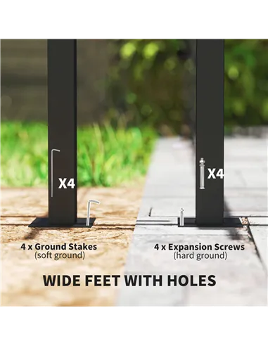 Outsunny 3 x 4m Steel Pergola, with Retractable Canopy - Khaki