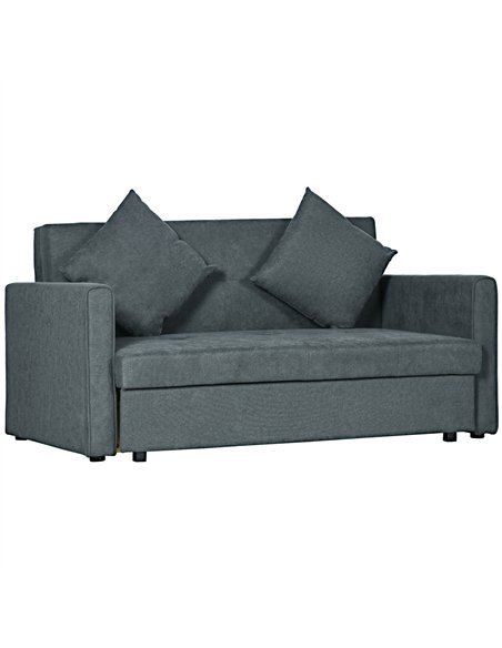 HOMCOM 2 Seater Sofa Bed, Convertible Bed Settee, Modern Velvet Loveseat Sofa Couch with 2 Cushions, Hidden Storage for Living R