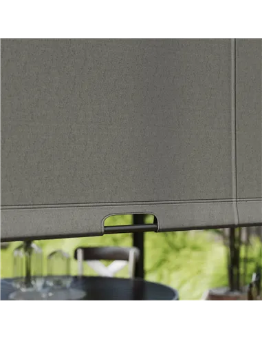 Outsunny 3 X 3 Meters Pergola with Retractable Roof, Garden Gazebo with Adjustable Sun Shade Canopy and Steel Frame, Charcoal Gr