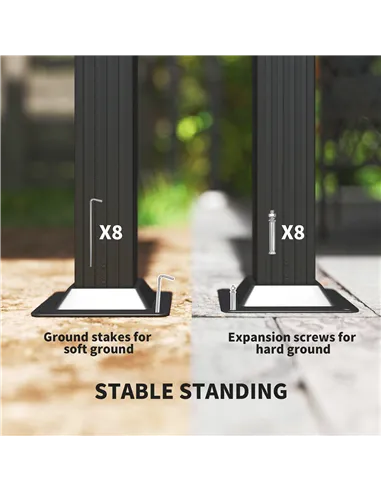 Outsunny 3 x 4m Aluminium Pergola, with Retractable Roof - Grey/Khaki