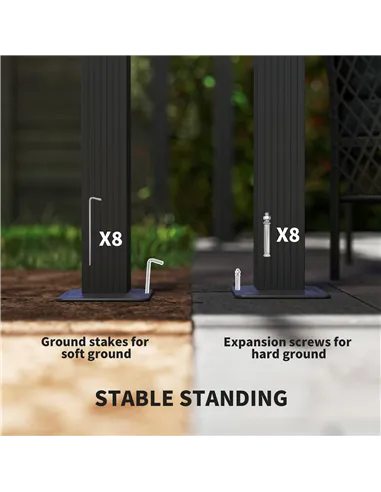 Outsunny 3 x 4m Aluminium Pergola, with Retractable Roof - Khaki