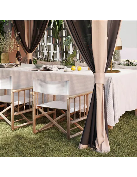 Outsunny 3.6 x 3.6m Pop-Up Gazebo, with Accessories - Beige