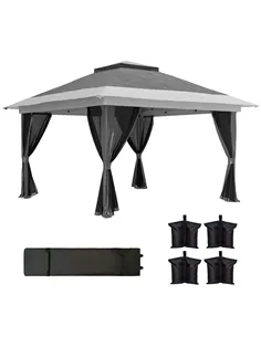 Outsunny 3.6 x 3.6m Pop-Up Gazebo, with Accessories - Grey