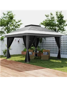 Outsunny 3.6 x 3.6m Pop-Up Gazebo, with Accessories - Grey 2