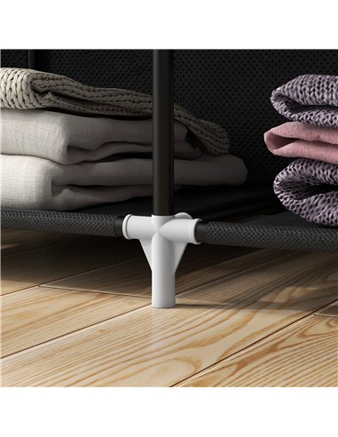 HOMCOM Fabric Wardrobe, with Rails and Shelves - Black