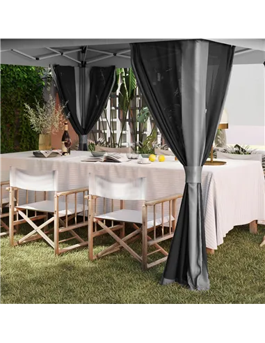 Outsunny 3.6 x 3.6m Pop-Up Gazebo, with Accessories - Grey