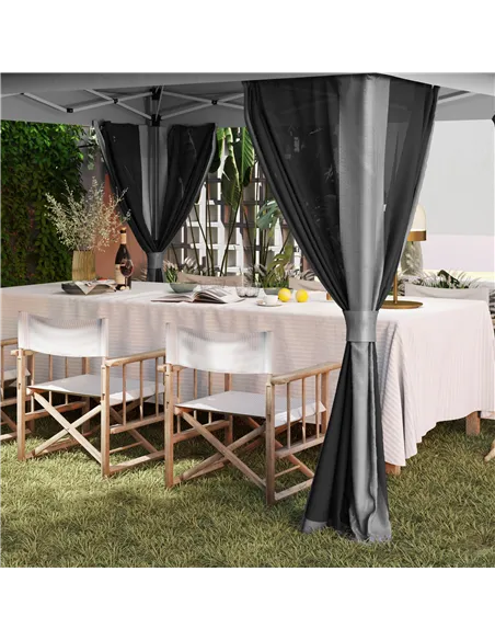 Outsunny 3.6 x 3.6m Pop-Up Gazebo, with Accessories - Grey