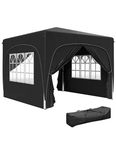 Outsunny 3 x 3m Pop-Up Gazebo Shelter, with Accessories - Black