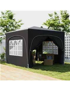 Outsunny 3 x 3m Pop-Up Gazebo Shelter, with Accessories - Black 2