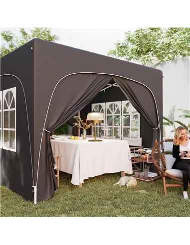Outsunny 3 x 3m Pop-Up Gazebo Shelter, with Accessories - Black