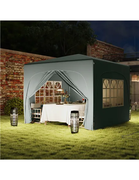 Outsunny 3 x 3m Pop-Up Gazebo Shelter, with Accessories - Light Grey