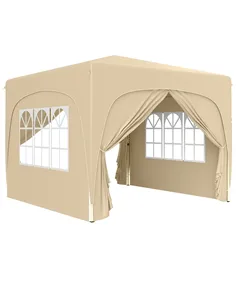 Outsunny 3 x 3m Pop-Up Gazebo Shelter, with Accessories - Sand