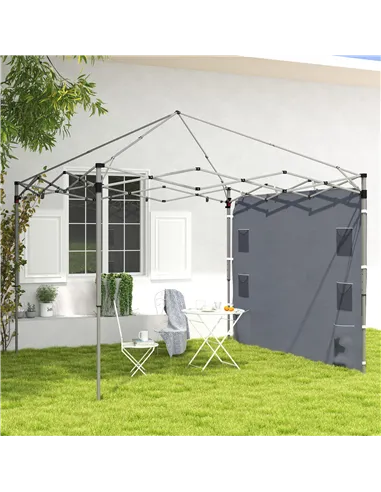 Outsunny 195 x 295cm Replacement Gazebo Sidewall - Grey