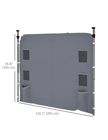 Outsunny 195 x 295cm Replacement Gazebo Sidewall - Grey