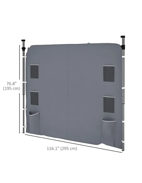 Outsunny 195 x 295cm Replacement Gazebo Sidewall - Grey