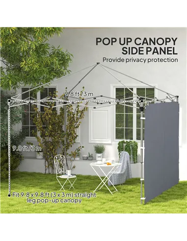 Outsunny 195 x 295cm Replacement Gazebo Sidewall - Grey