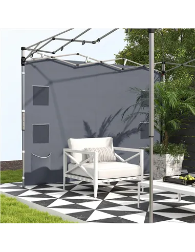 Outsunny 195 x 295cm Replacement Gazebo Sidewall - Grey