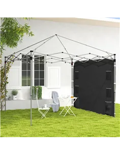 Outsunny 195 x 295cm Replacement Gazebo Sidewall - Black 2