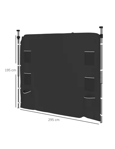 Outsunny 195 x 295cm Replacement Gazebo Sidewall - Black