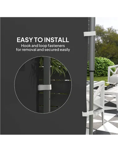 Outsunny 195 x 295cm Replacement Gazebo Sidewall - Black