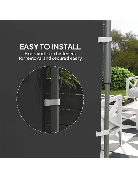 Outsunny 195 x 295cm Replacement Gazebo Sidewall - Black