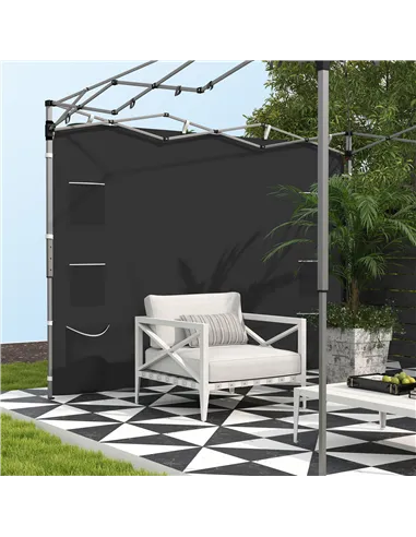 Outsunny 195 x 295cm Replacement Gazebo Sidewall - Black