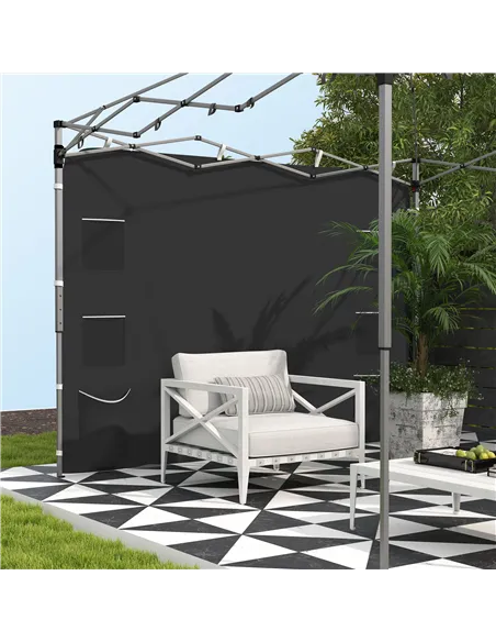 Outsunny 195 x 295cm Replacement Gazebo Sidewall - Black